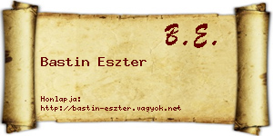 Bastin Eszter névjegykártya